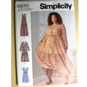 UNCUT Simplicity S9265 sewing pattern TIERED DRESSES in SIZES XXS-XXL